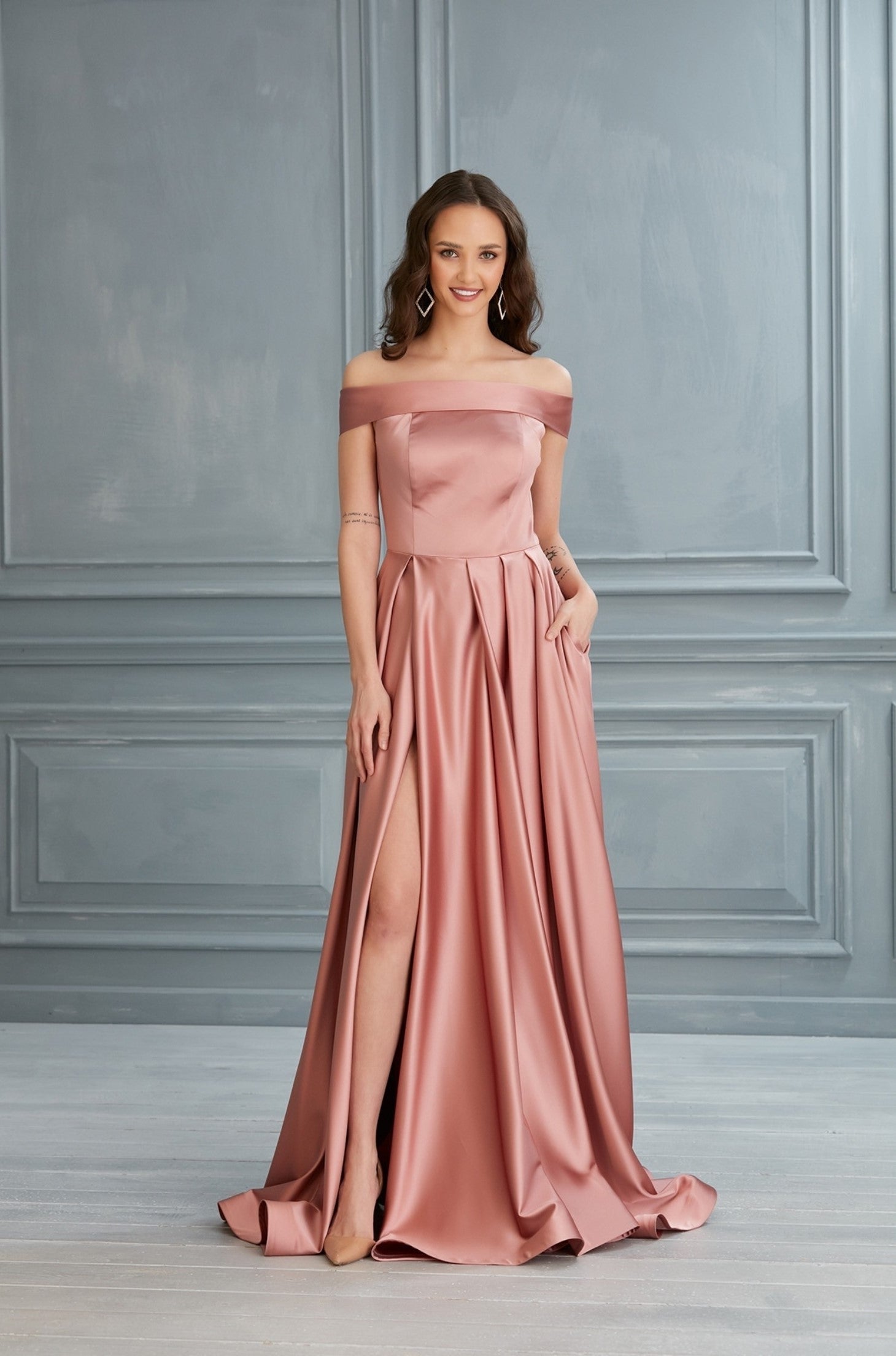 Passion Dress PIS1229 - Satin Minimalist Gown