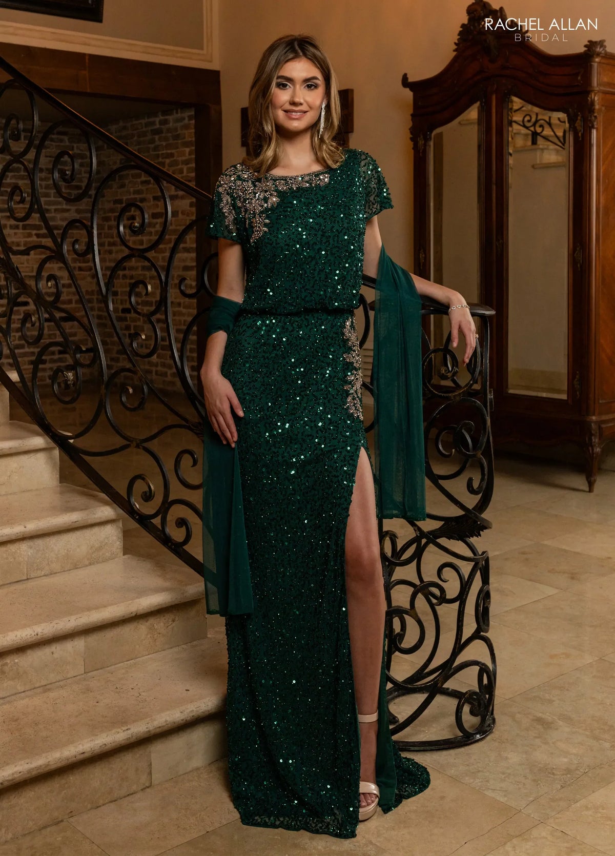 Rachel Allan BLACK ROSE GOLD dress