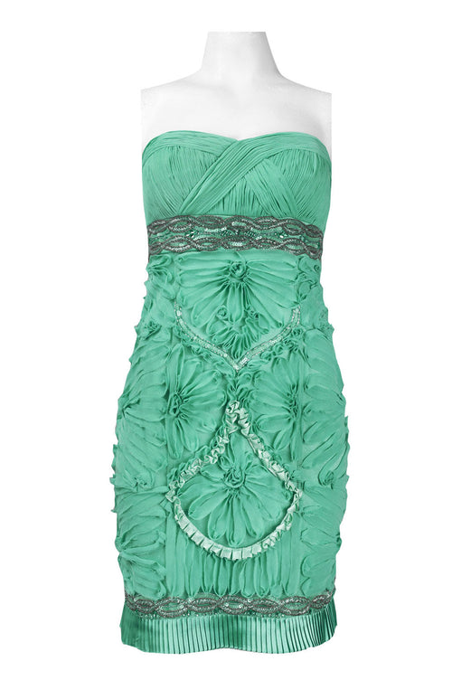 Sue Wong N1540 Ruched Floral Pattern Chiffon Dress