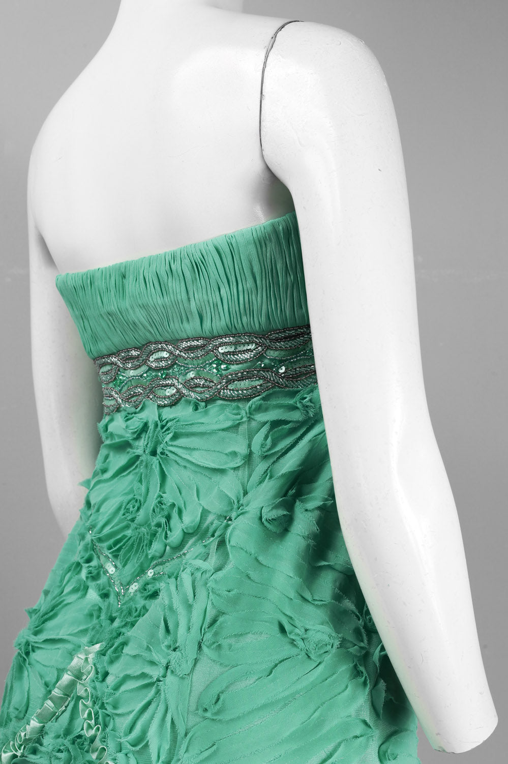 Sue Wong N1540 Ruched Floral Pattern Chiffon Dress