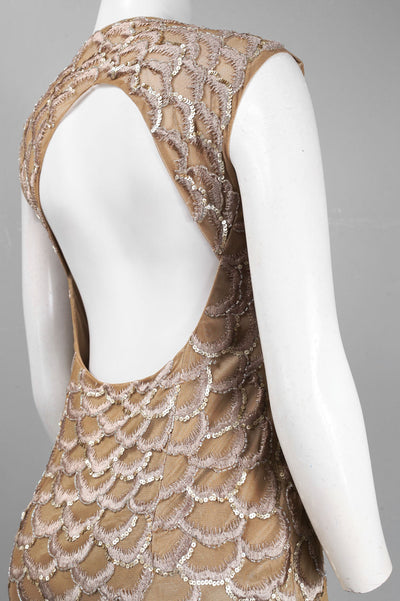 Sue Wong N2330 Cap Sleeve Embroidered Scalloped Dress