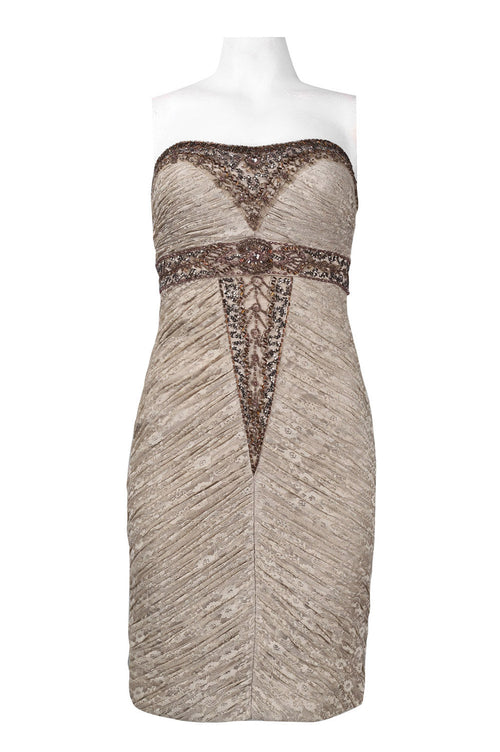 Sue Wong N2424 Strapless Beaded Empire Waist Lace Dress