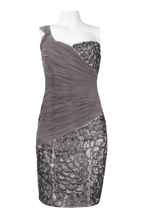 Sue Wong N3330 One Shoulder Embroidered Floral Dress