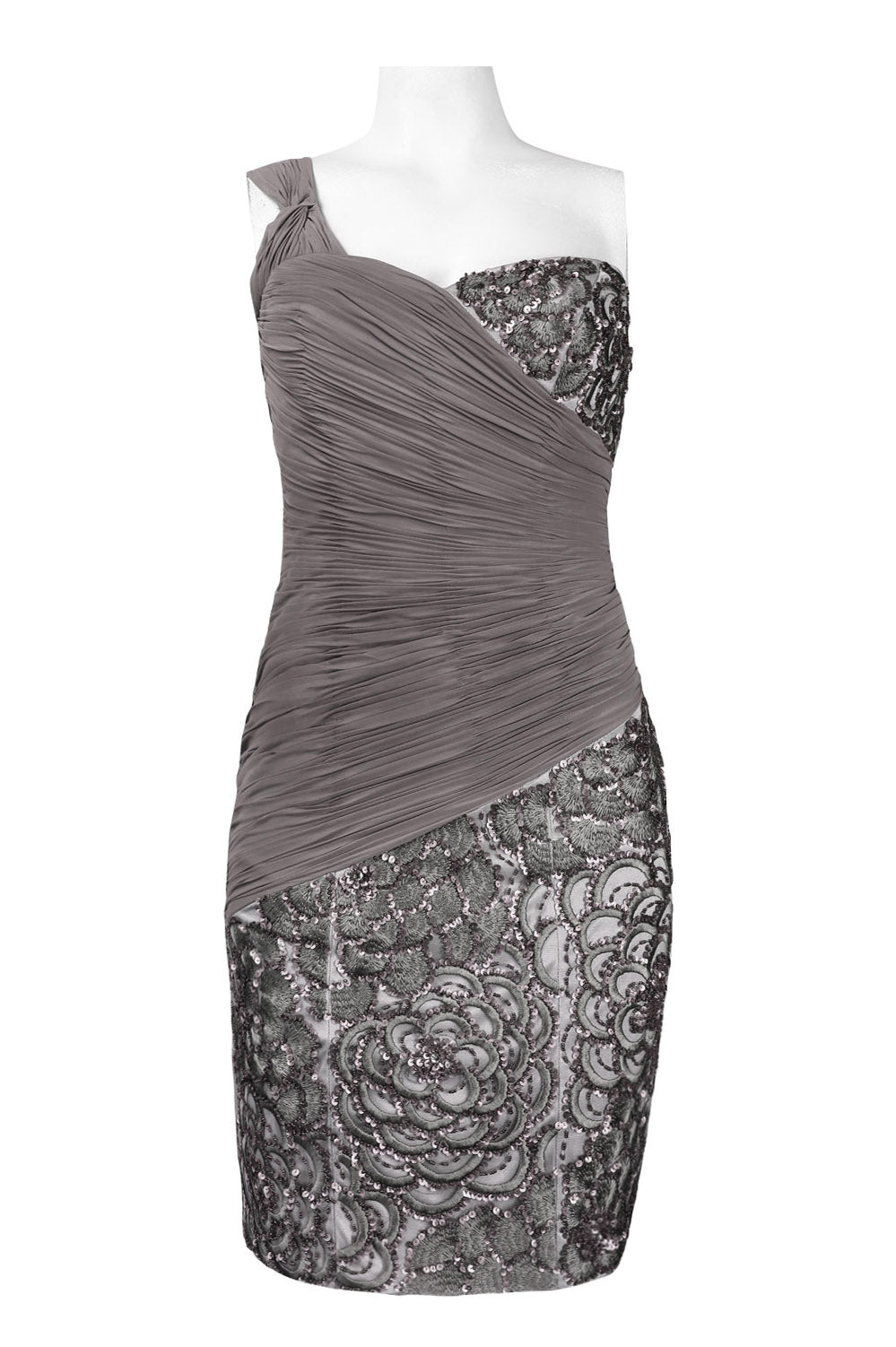 Sue Wong N3330 One Shoulder Embroidered Floral Dress