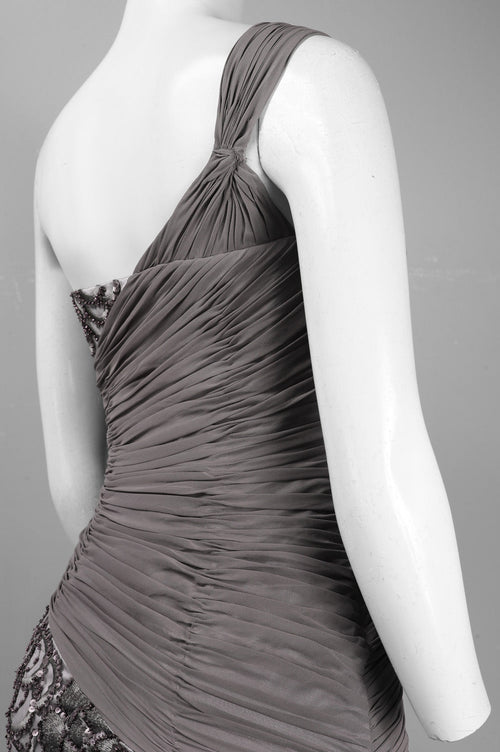 Sue Wong N3330 One Shoulder Embroidered Floral Dress