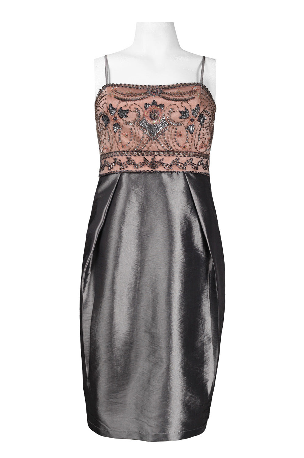 Sue Wong N3434 Beaded Scrolling Pattern Taffeta Dress