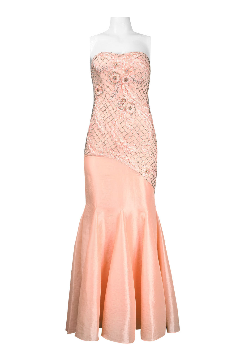 Sue Wong N4130 Strapless Floral Beaded Mermaid Dress