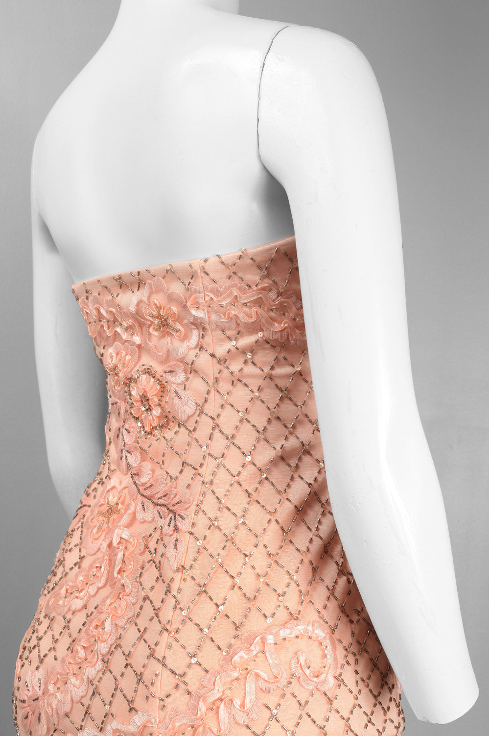 Sue Wong N4130 Strapless Floral Beaded Mermaid Dress