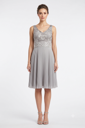 Sue Wong N4136 Sleeveless Embellished Accordion Dress
