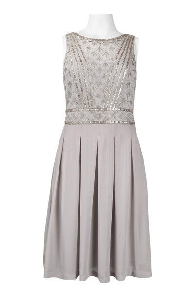 Sue Wong N4216 Sleeveless Beaded Bodice Pleated Dress