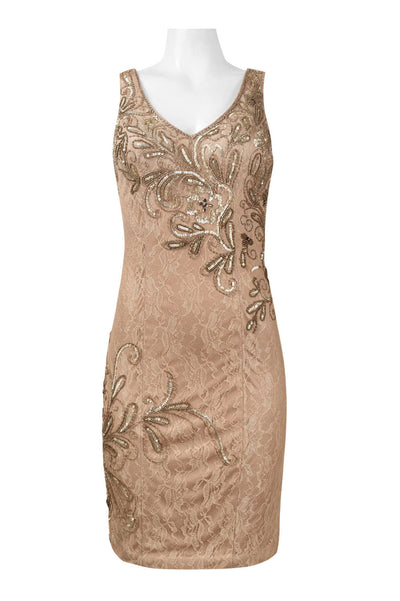 Sue Wong N5116N Sleeveless Bodycon Embellished Lace Dress