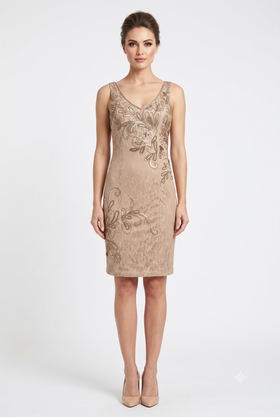 Sue Wong N5116N Sleeveless Bodycon Embellished Lace Dress