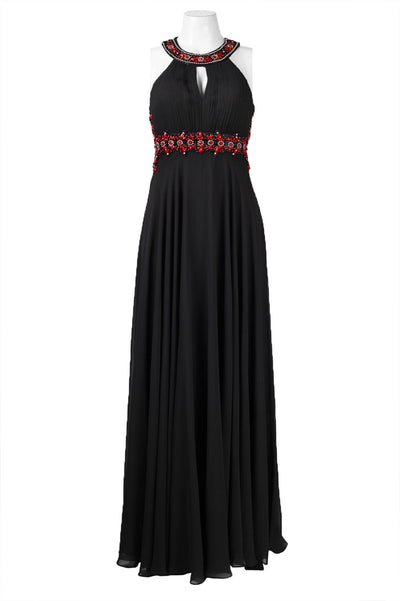Sue Wong N5330 Halter Beaded Cutout Back Evening Dress