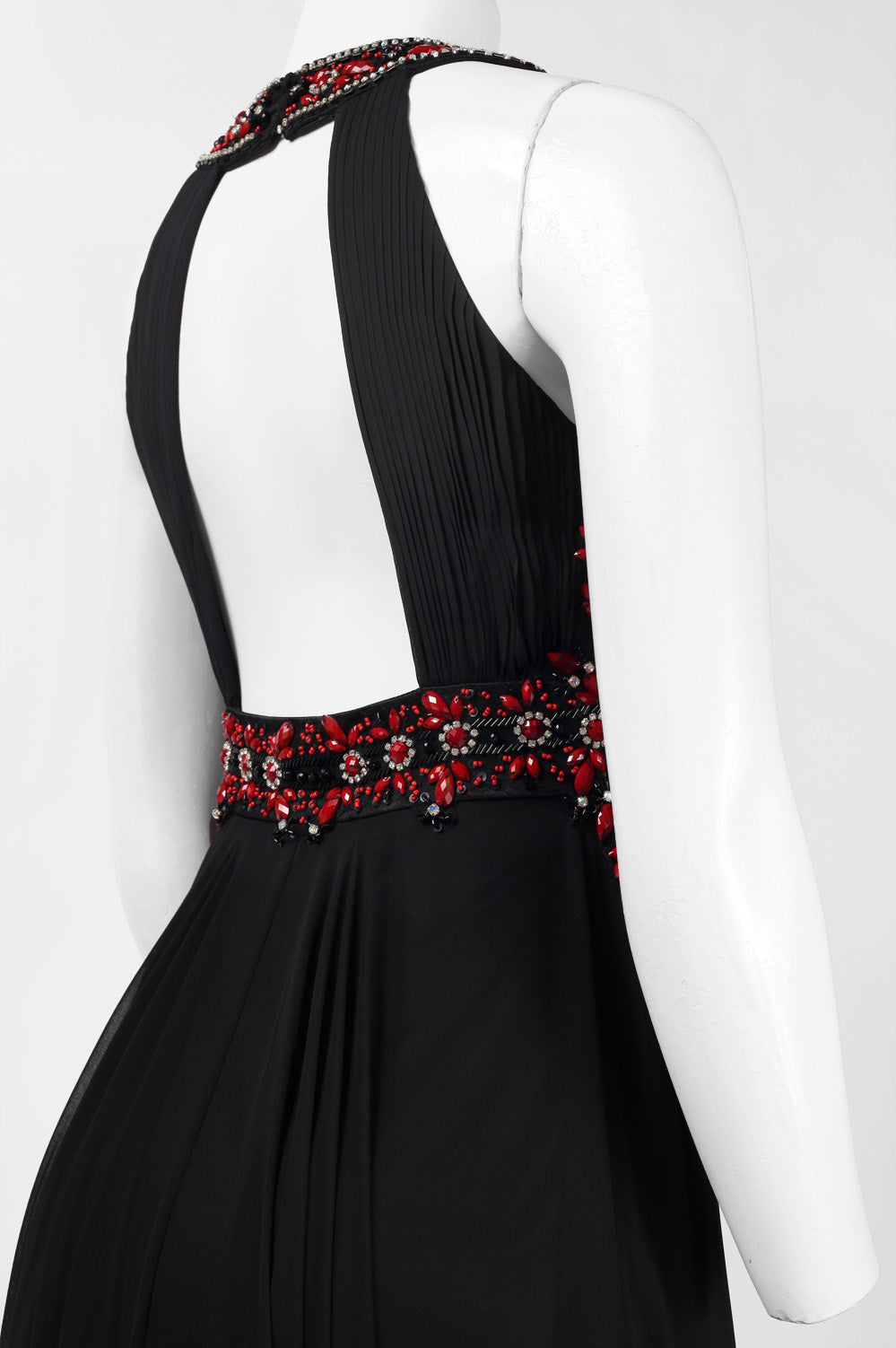 Sue Wong N5330 Halter Beaded Cutout Back Evening Dress