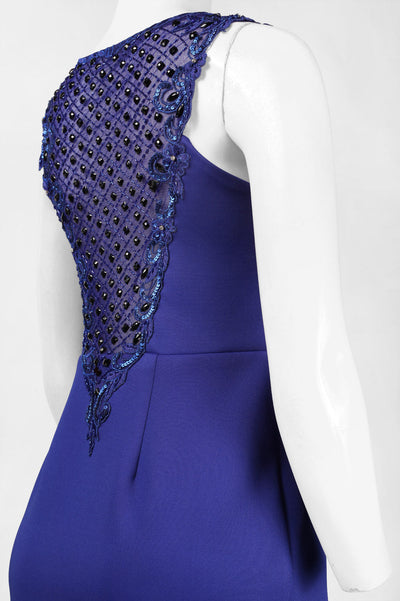 Sue Wong N5345NM Sleeveless Beaded Scuba Dress