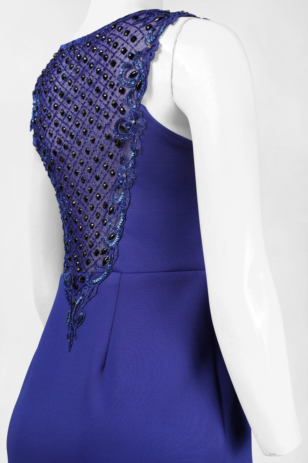 Sue Wong N5345NM Sleeveless Beaded Scuba Dress