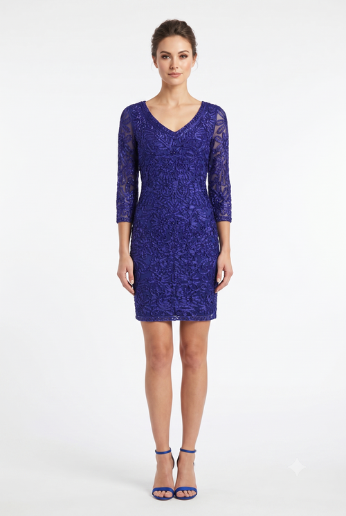 Sue Wong N5364 Soutache Embroidered Short Evening Dress