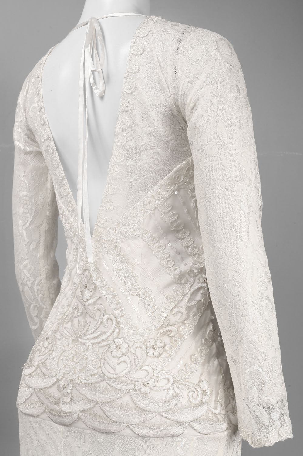Sue Wong W4134 Long Sleeve Floral Lace Evening Dress