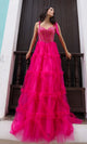 Shoulder-Bows Long Ruffled Prom Gown | Nox Anabel Style T1340