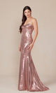 Nox Anabel T1499 Pleated Metallic Long Prom Dress