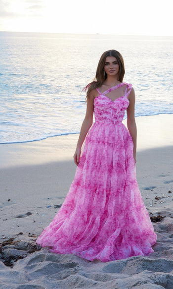 Nox Anabel T1501 Tie-Dye Long Ruffle Prom Dress
