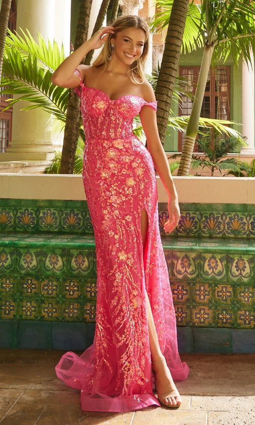 Nox Anabel T1504 Long Sequin-Print Prom Gown