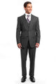 Traje de negocios con dos botones y raya diplomática gris para hombre
