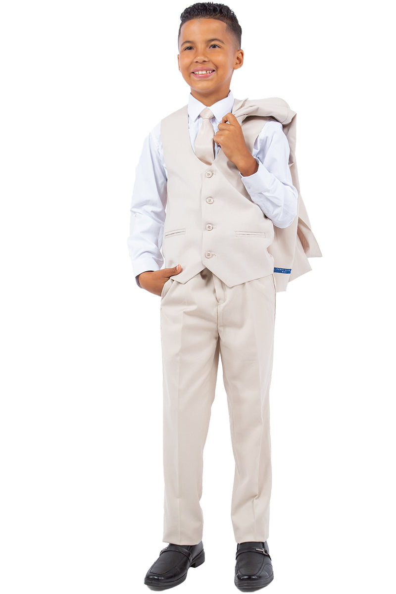 Traje de boda para niño Perry Ellis en color tostado.