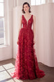 Glitter Print Sleeveless Gown by Amoris T606 in Mauve