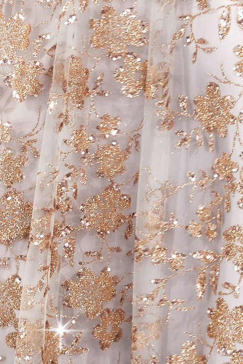 Glitter Print Sleeveless Gown by Amoris T606 in Mauve
