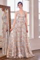 Glitter Print Sleeveless Gown by Amoris T606 in Mauve