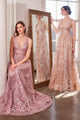 Glitter Print Sleeveless Gown by Amoris T606 in Mauve