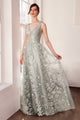 Glitter Print Sleeveless Gown by Amoris T606 in Mauve