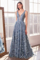 Glitter Print Sleeveless Gown by Amoris T606 in Mauve