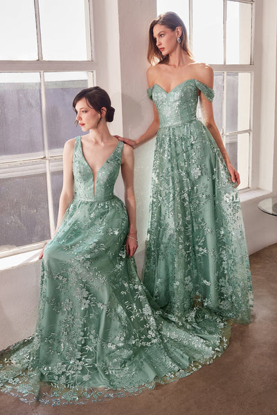 Glitter Print Sleeveless Gown by Amoris T606 in Mauve