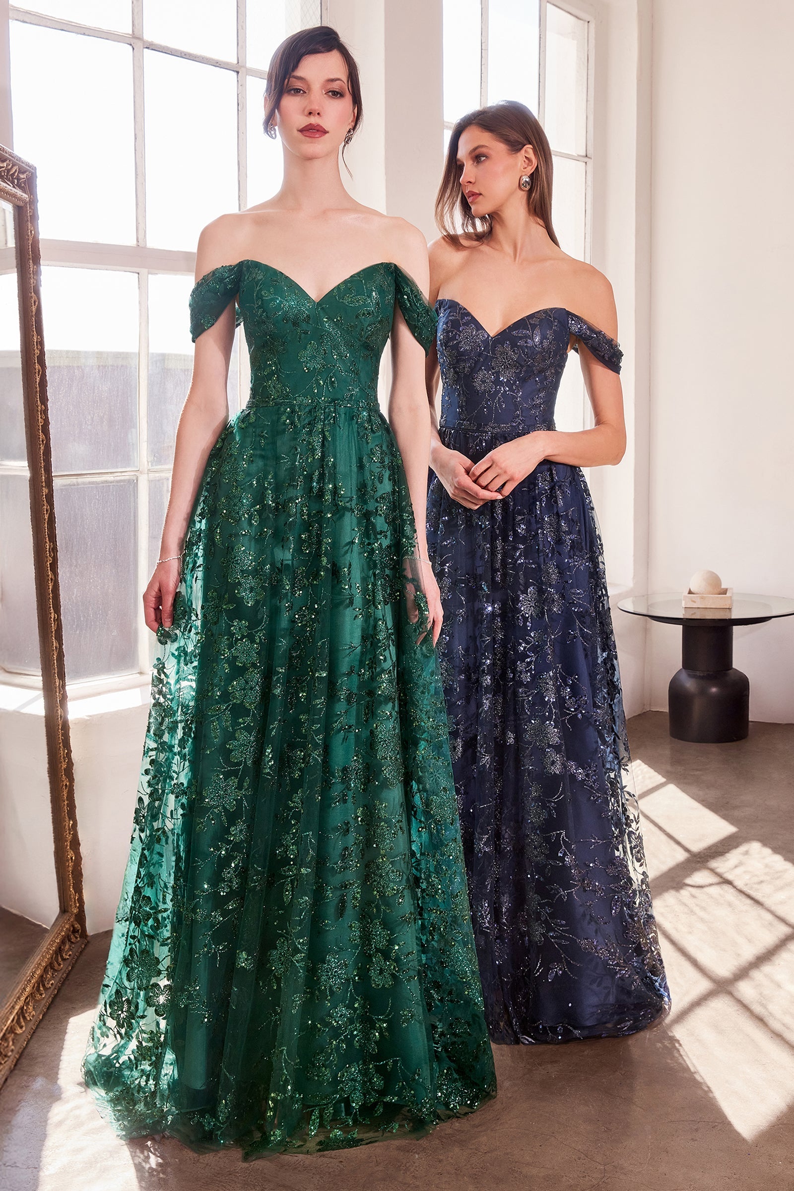 Glitter Print Off Shoulder Gown in Mauve by Amoris T607