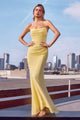 Chiffon Fitted Long Strapless Dress by Amoris T702 – Lavender