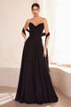 Sky Blue Chiffon Strapless A-Line Gown by Amoris T703
