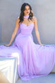 Sky Blue Chiffon Strapless A-Line Gown by Amoris T703