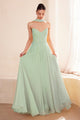Sky Blue Chiffon Strapless A-Line Gown by Amoris T703