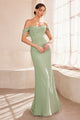 Chiffon Fitted Off Shoulder Gown in Navy by Amoris T705
