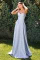Glitter Sleeveless A-line Slit Gown by Amoris T706