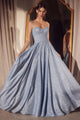 Glitter Sleeveless A-line Slit Gown by Amoris T706