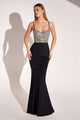 Ladivine Amoris T9002 Black/Silver Fitted Formal Gown