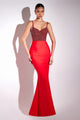 Ladivine Amoris T9002 Black/Silver Fitted Formal Gown