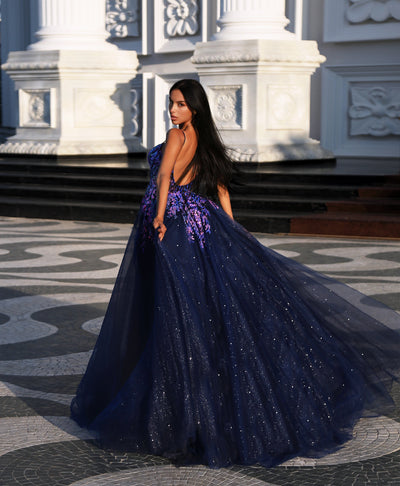 Tina Holly TE216B Prom Ball A-Line Spaghetti Strap Satin Tulle Dress
