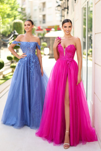 Tina Holly TE232 Prom Ball Off-Shoulder Beaded Tulle Lace Dress