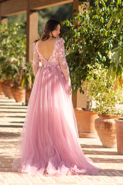 Tina Holly TF318F Prom 3D Lace Flowy Evening Tulle Lace Dress