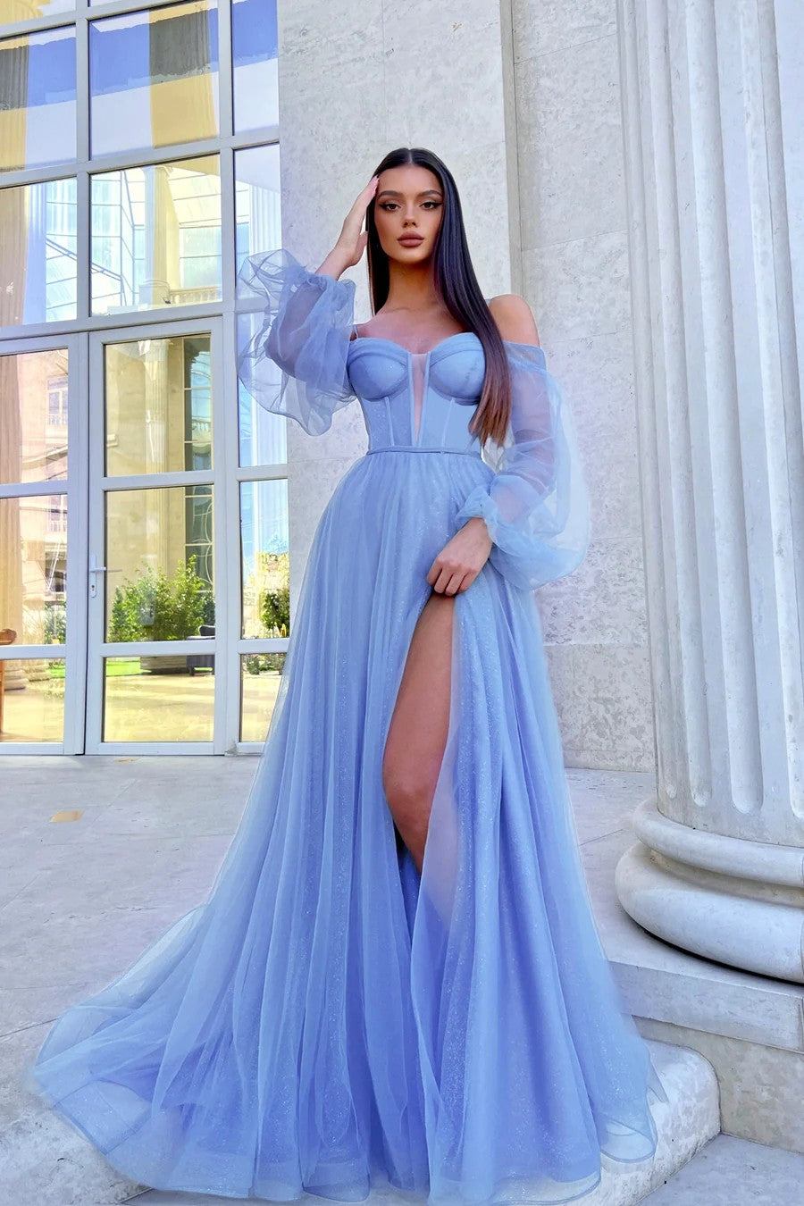 holly prom dress Tina Holly TT003 Long Fitted Slit Formal Evening Prom Dress