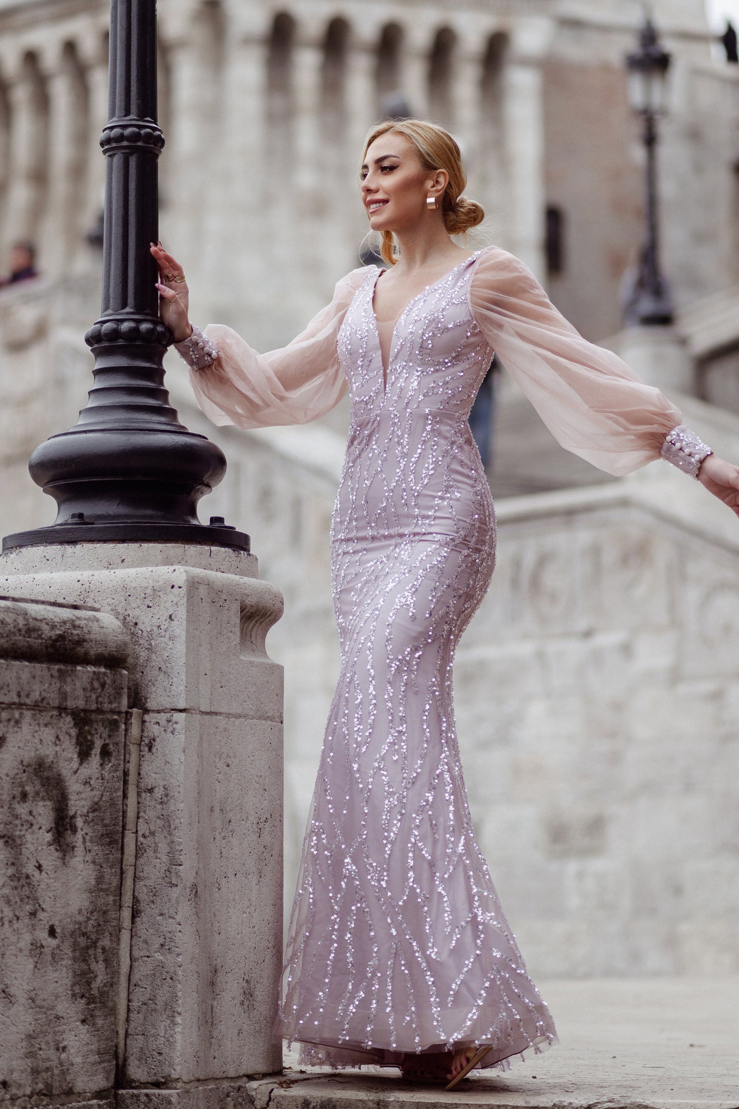 prom dresses 209 Floral Champagne Lace Prom Dress 20917 Custom Colors / US2